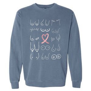 Breast Cancer Awareness Pink Ribbon Mastectomy Awareness Garment-Dyed Sweatshirt