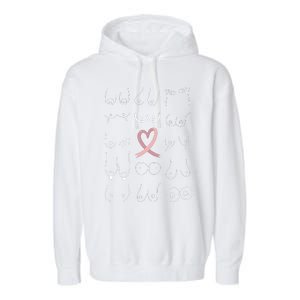 Breast Cancer Awareness Pink Ribbon Mastectomy Awareness Garment-Dyed Fleece Hoodie