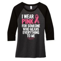 Breast Cancer Awareness Shirts For Family Breast Cancer Women's Tri-Blend 3/4-Sleeve Raglan Shirt