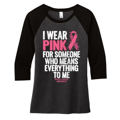 Breast Cancer Awareness Shirts For Family Breast Cancer Women's Tri-Blend 3/4-Sleeve Raglan Shirt