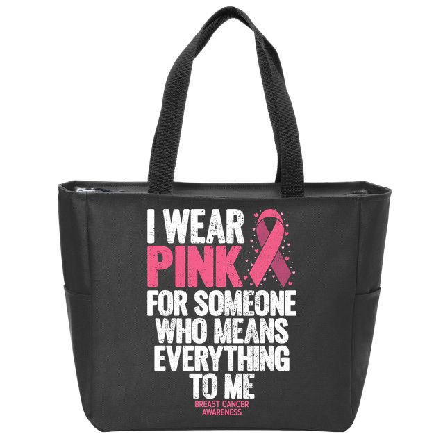 Breast Cancer Awareness Shirts For Family Breast Cancer Zip Tote Bag