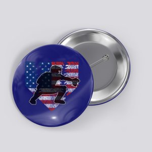 Baseball Catcher American Flag Home Plate Cute Gift Button