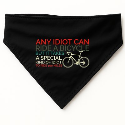Bike Cyclist Any Idiot Can Ride A Bicycle Funny USA-Made Doggie Bandana