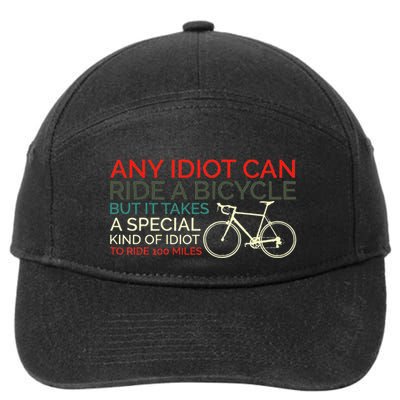 Bike Cyclist Any Idiot Can Ride A Bicycle Funny 7-Panel Snapback Hat