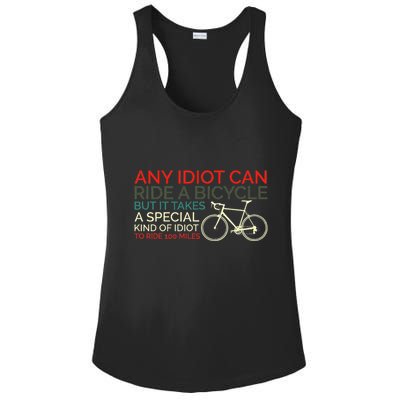 Bike Cyclist Any Idiot Can Ride A Bicycle Funny Ladies PosiCharge Competitor Racerback Tank