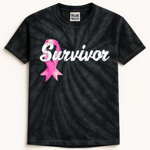 Breast Cancer Awareness Survivor Mom Wife Mama Gift Kids Tie-Dye T-Shirt