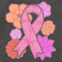 Breast Cancer Awareness Floral Flowers Ribbon Vector Backpack