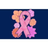 Breast Cancer Awareness Floral Flowers Ribbon Bumper Sticker