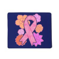 Breast Cancer Awareness Floral Flowers Ribbon Mousepad