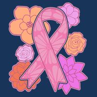 Breast Cancer Awareness Floral Flowers Ribbon Women's V-Neck T-Shirt