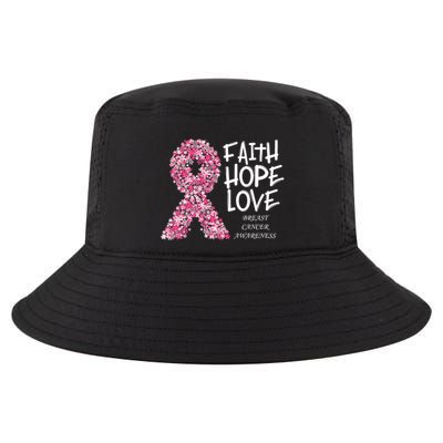 Breast Cancer Awareness Faith Love Hope Pink Ribbon Cool Comfort Performance Bucket Hat