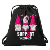 Breast Cancer Awareness For Gnomes Support Squad Drawstring Bag