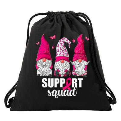 Breast Cancer Awareness For Gnomes Support Squad Drawstring Bag