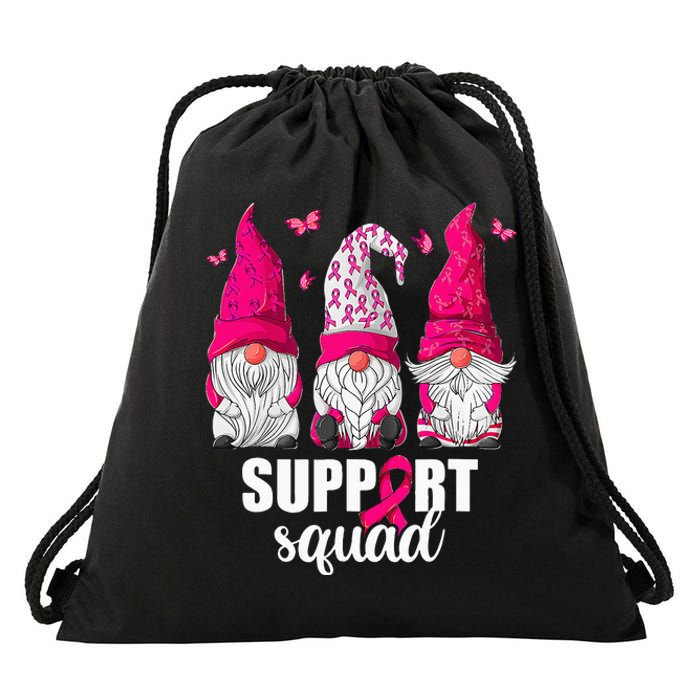 Breast Cancer Awareness For Gnomes Support Squad Drawstring Bag