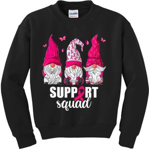 Breast Cancer Awareness For Gnomes Support Squad Kids Sweatshirt