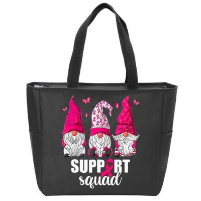 Breast Cancer Awareness For Gnomes Support Squad Zip Tote Bag