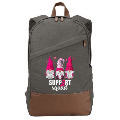 Breast Cancer Awareness For Gnomes Support Squad Cotton Canvas Backpack