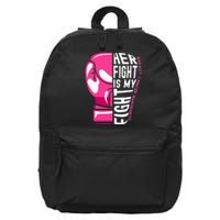 Breast Cancer Awareness Her Fight Is My Fight Boxing Glove Gift 16 in Basic Backpack