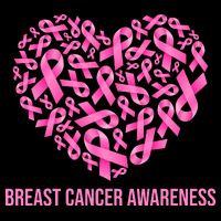 Breast Cancer Awareness Pink Ribbon Heart Drawstring Bag