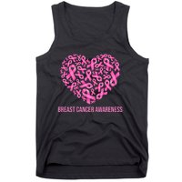 Breast Cancer Awareness Pink Ribbon Heart Tank Top