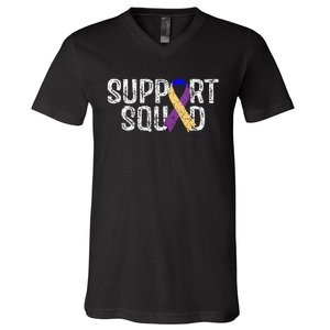 Bladder Cancer Awareness Support Squad V-Neck T-Shirt