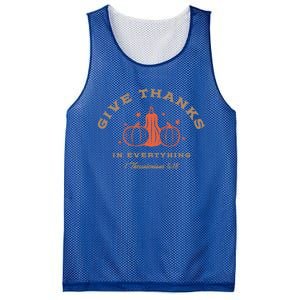 Boho Christian Autumn Give Thanks Pumpkins And Bible Verse Meaningful Gift Mesh Reversible Basketball Jersey Tank