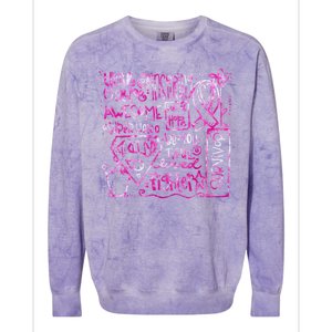 Breast Cancer Awareness Superhero Quotes Colorblast Crewneck Sweatshirt