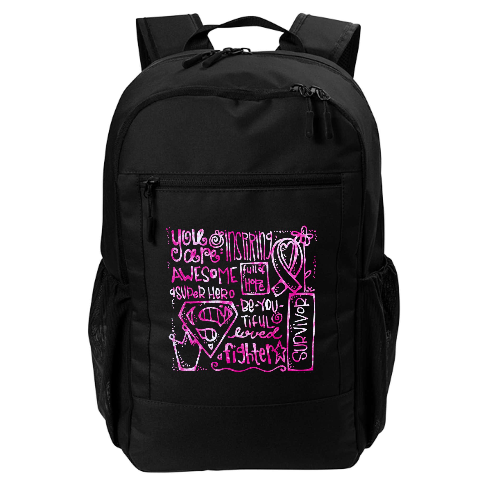 Breast Cancer Awareness Superhero Quotes Backpack