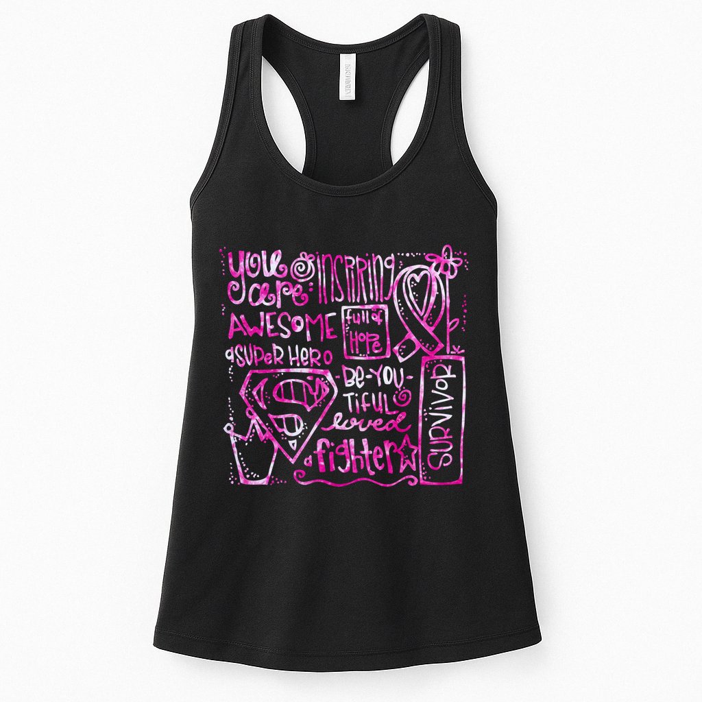 Breast Cancer Awareness Superhero Quotes Womens Tank Top