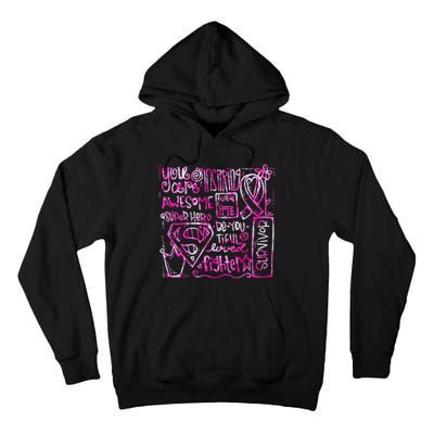 Breast Cancer Awareness Superhero Quotes Tall Hoodie