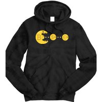 Bitcoin Chases And Eats The Dollar Euro For Crypto Fans Tie Dye Hoodie