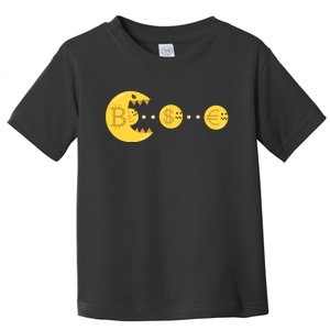 Bitcoin Chases And Eats The Dollar Euro For Crypto Fans Toddler T-Shirt