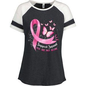 Breast Cancer Awareness Pin.K Ribbon Butterfly Support Squad Gift Enza Ladies Jersey Colorblock Tee