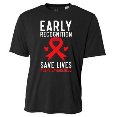 Blood Cancer Awareness Leukemia Lymphoma Myeloma Red Ribbon Gift Cooling Performance Crew T-Shirt