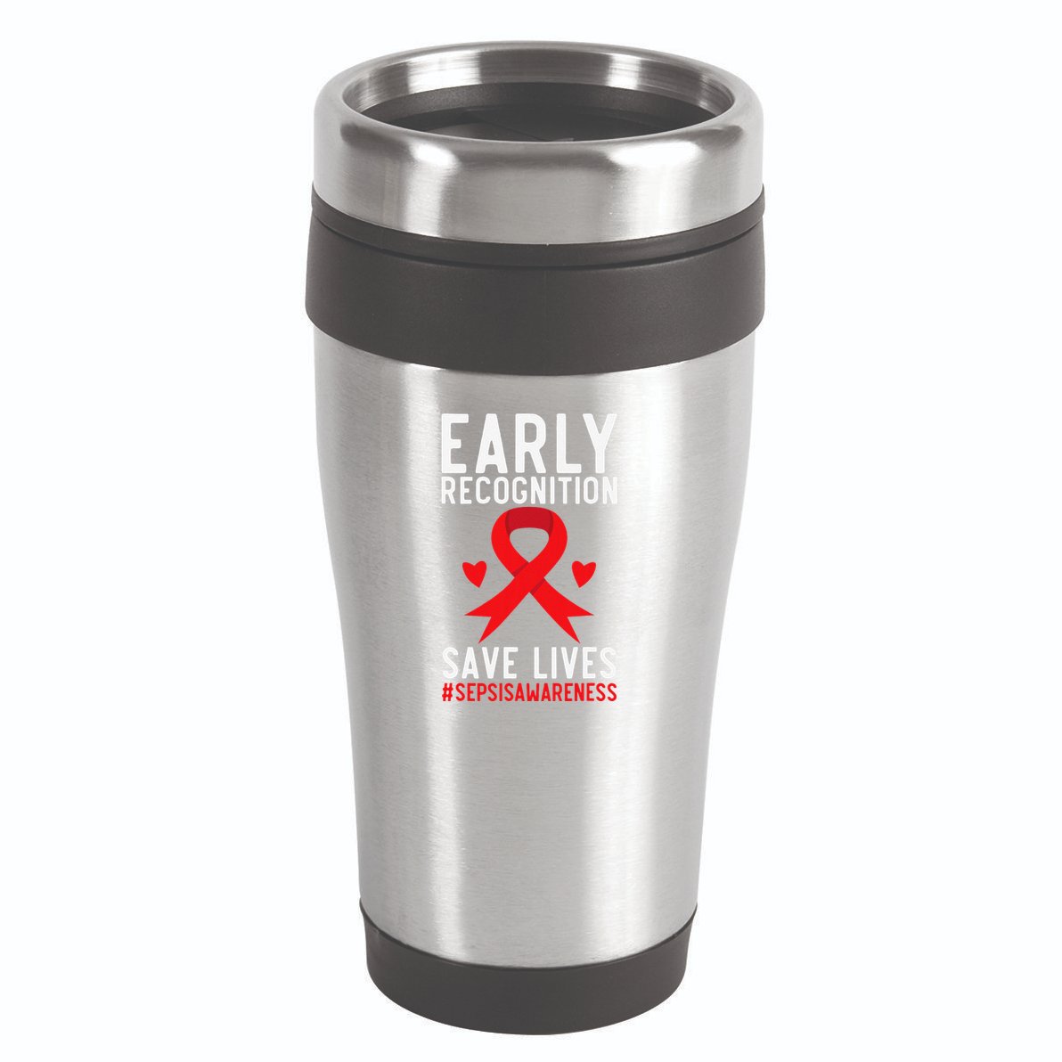 Blood Cancer Awareness Leukemia Lymphoma Myeloma Red Ribbon Gift 16oz Travel Tumbler