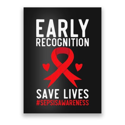 Blood Cancer Awareness Leukemia Lymphoma Myeloma Red Ribbon Gift Poster