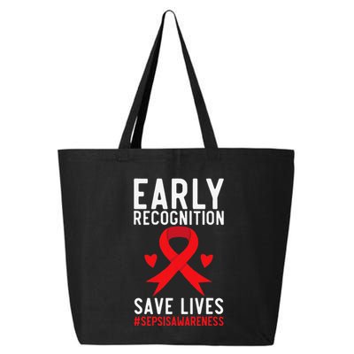 Blood Cancer Awareness Leukemia Lymphoma Myeloma Red Ribbon Gift 25L Jumbo Tote