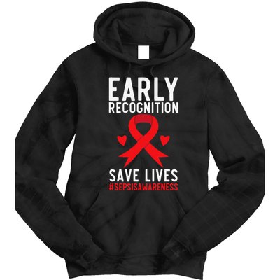 Blood Cancer Awareness Leukemia Lymphoma Myeloma Red Ribbon Gift Tie Dye Hoodie