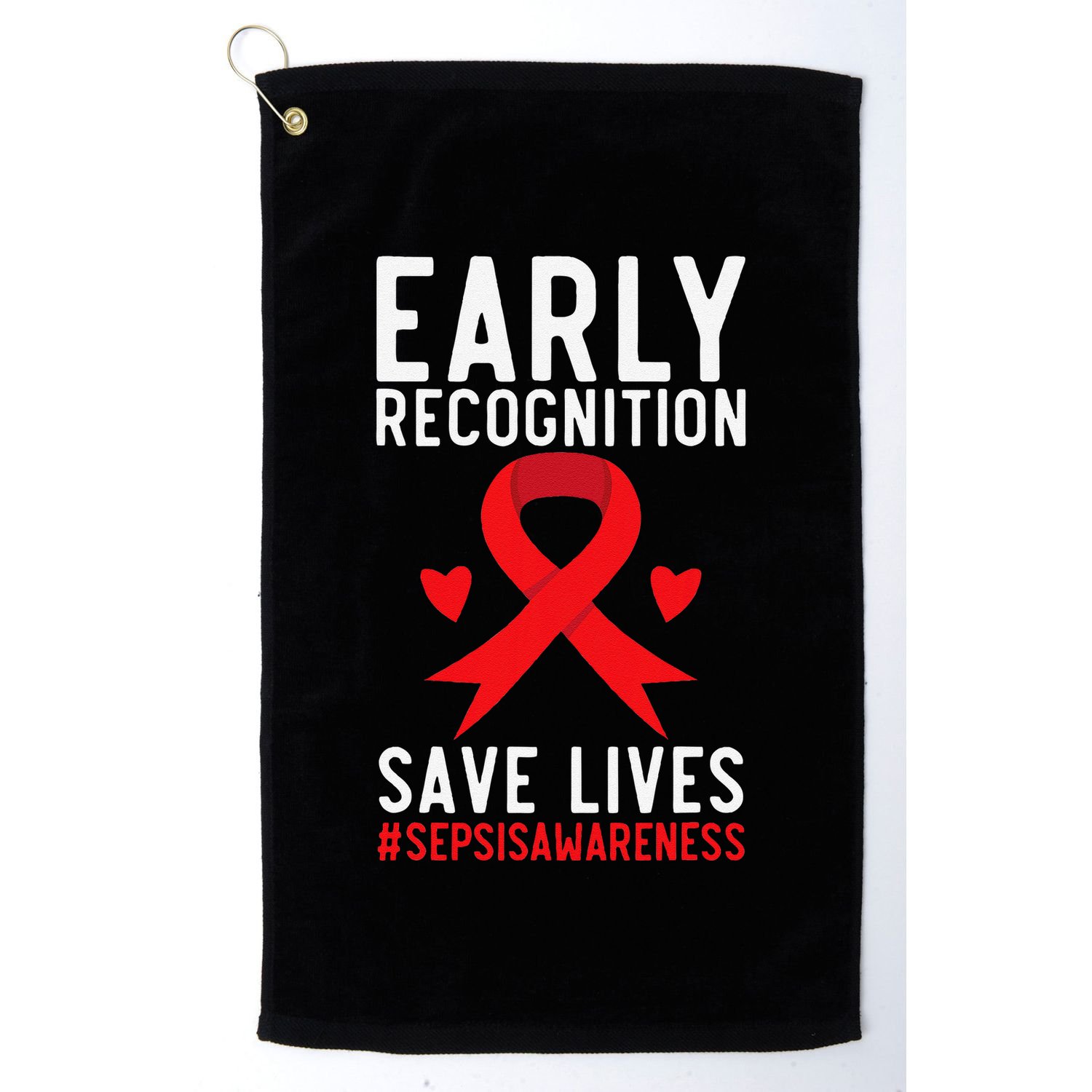 Blood Cancer Awareness Leukemia Lymphoma Myeloma Red Ribbon Gift Golf Towel