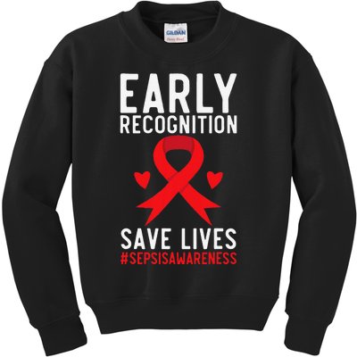 Blood Cancer Awareness Leukemia Lymphoma Myeloma Red Ribbon Gift Kids Sweatshirt