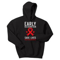 Blood Cancer Awareness Leukemia Lymphoma Myeloma Red Ribbon Gift Kids Hoodie