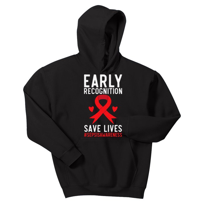 Blood Cancer Awareness Leukemia Lymphoma Myeloma Red Ribbon Gift Kids Hoodie