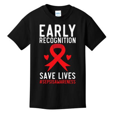 Blood Cancer Awareness Leukemia Lymphoma Myeloma Red Ribbon Gift Kids T-Shirt