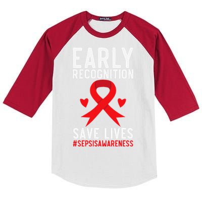 Blood Cancer Awareness Leukemia Lymphoma Myeloma Red Ribbon Gift Kids Colorblock Raglan Jersey