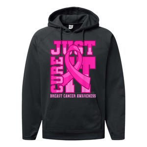 Breast Cancer Awareness Just Cure It Performance Fleece Hoodie