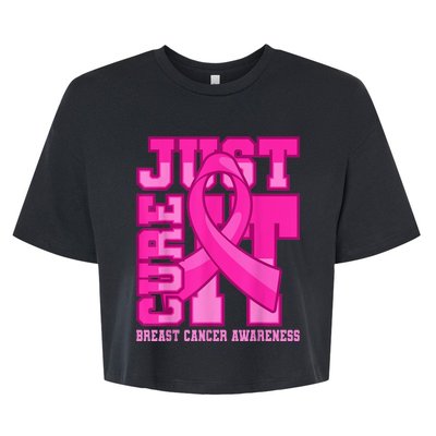 Breast Cancer Awareness Just Cure It Bella+Canvas Jersey Crop Tee