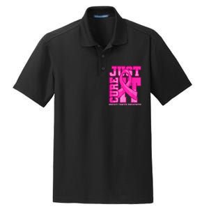 Breast Cancer Awareness Just Cure It Dry Zone Grid Polo