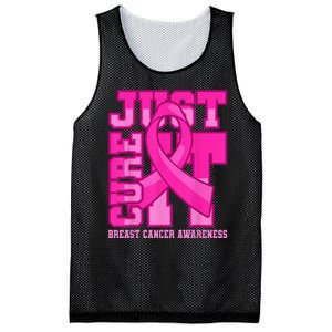 Breast Cancer Awareness Just Cure It Mesh Reversible Basketball Jersey Tank