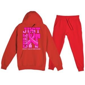 Breast Cancer Awareness Just Cure It Premium Hooded Sweatsuit Set