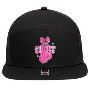 Breast Cancer Awareness Boxing Glove 7 Panel Mesh Trucker Snapback Hat